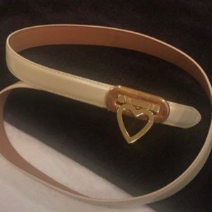 Moschino/Redwall beige leather belt